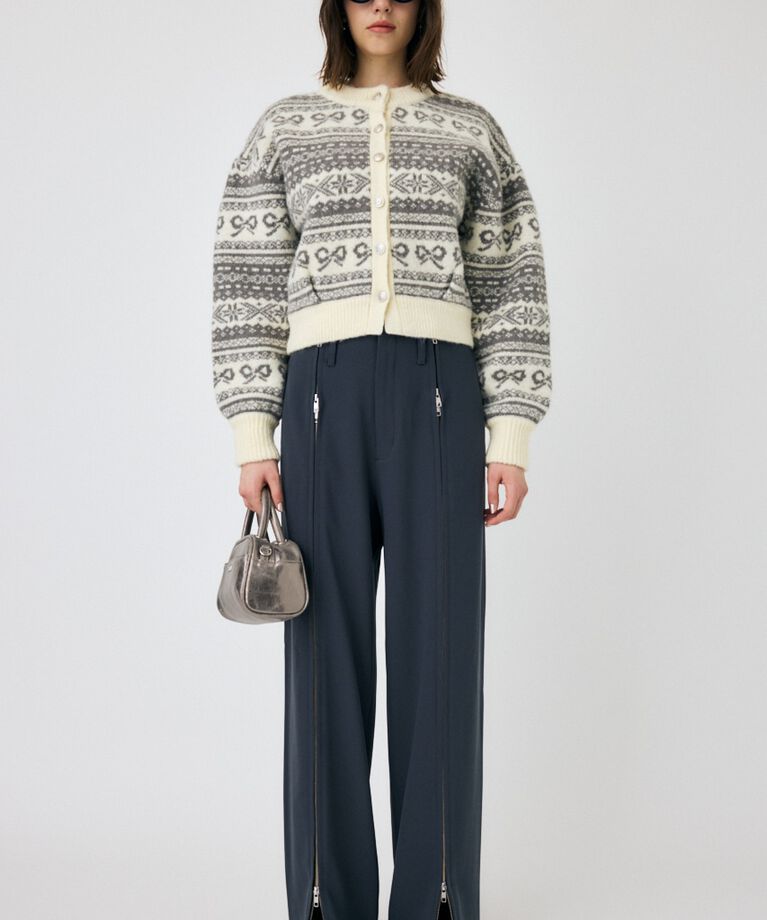 MOUSSY「RIBBON FAIR ISLE ニットカーディガン」|カーディガン|