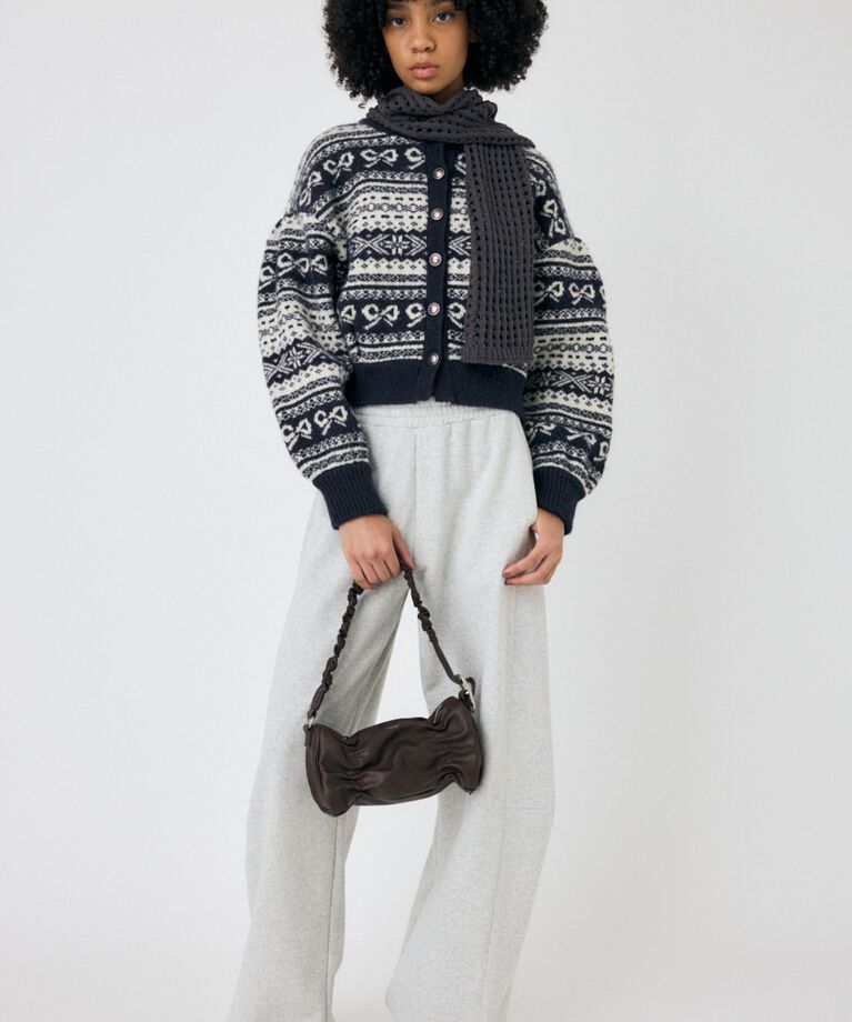 MOUSSY「RIBBON FAIR ISLE ニットカーディガン」|カーディガン|