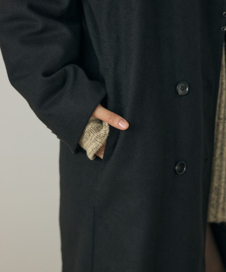 MOUSSY「テーラードロングコート リサイクルポリエステル×ウール混」|その他|