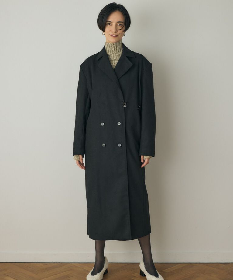 MOUSSY「テーラードロングコート リサイクルポリエステル×ウール混」|その他|