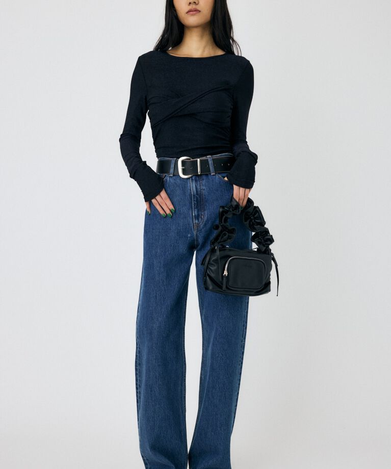 MOUSSY「CROSS GATHER SLIM トップス」|Tシャツ・カットソー|