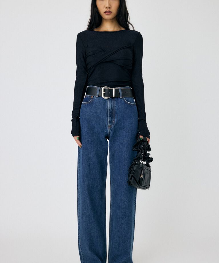 MOUSSY「CROSS GATHER SLIM トップス」|Tシャツ・カットソー|