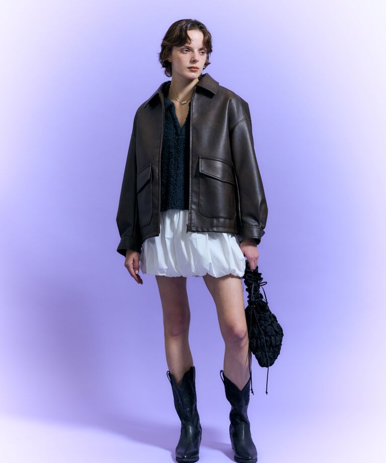 MOUSSY「OPEN COLLAR ニット」|ニット・セーター|