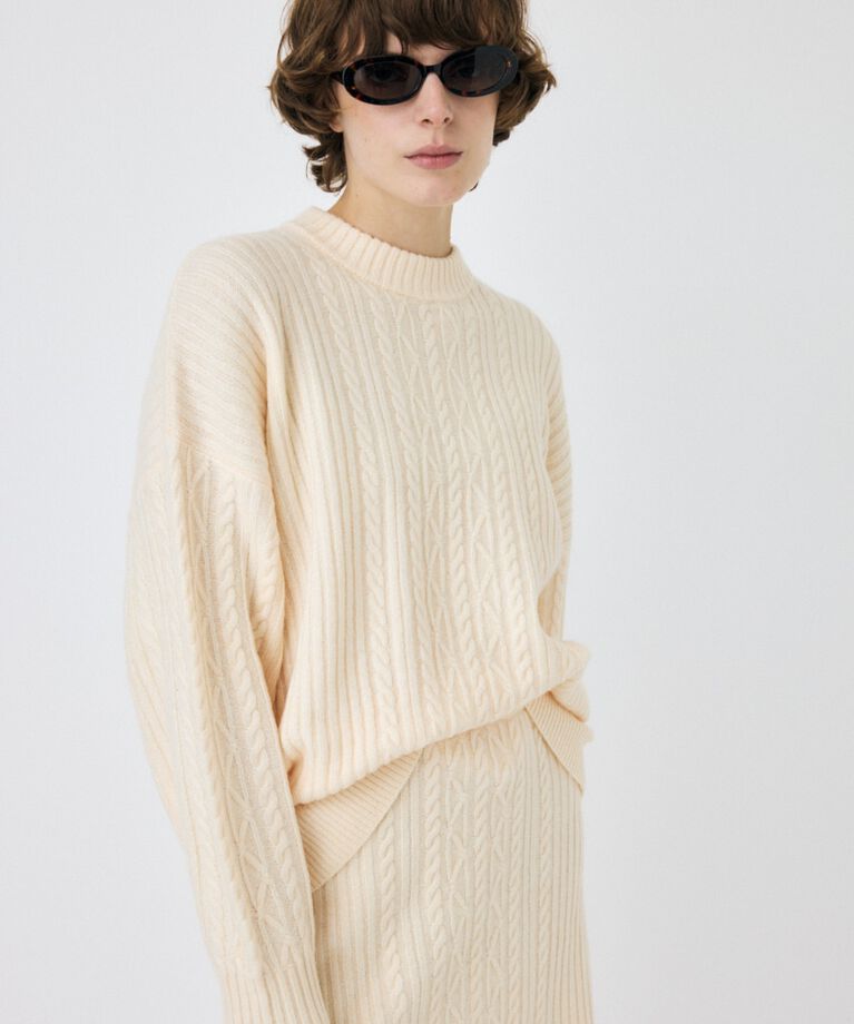 MOUSSY「RIB CABLE ニットトップス」|ニット・セーター|