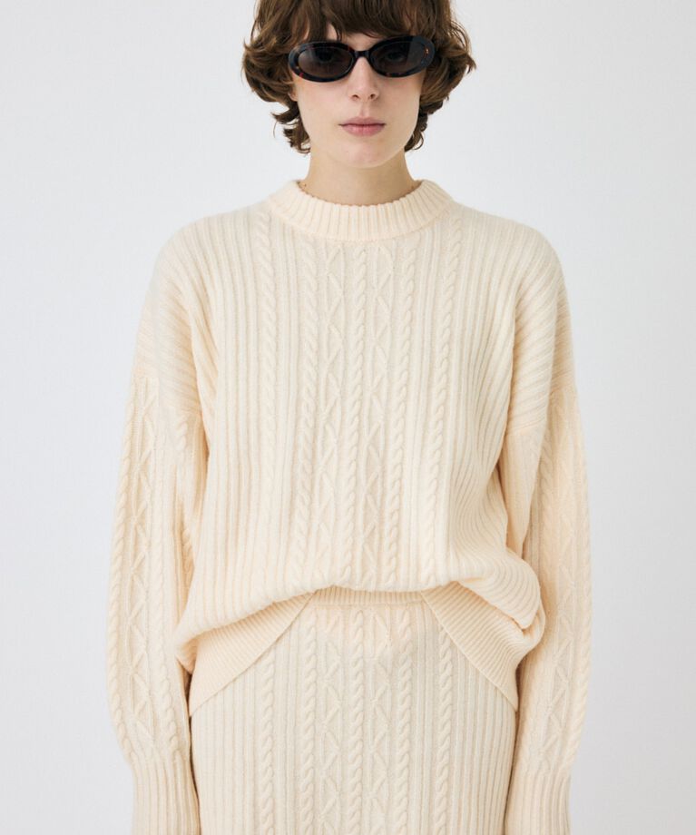 MOUSSY「RIB CABLE ニットトップス」|ニット・セーター|