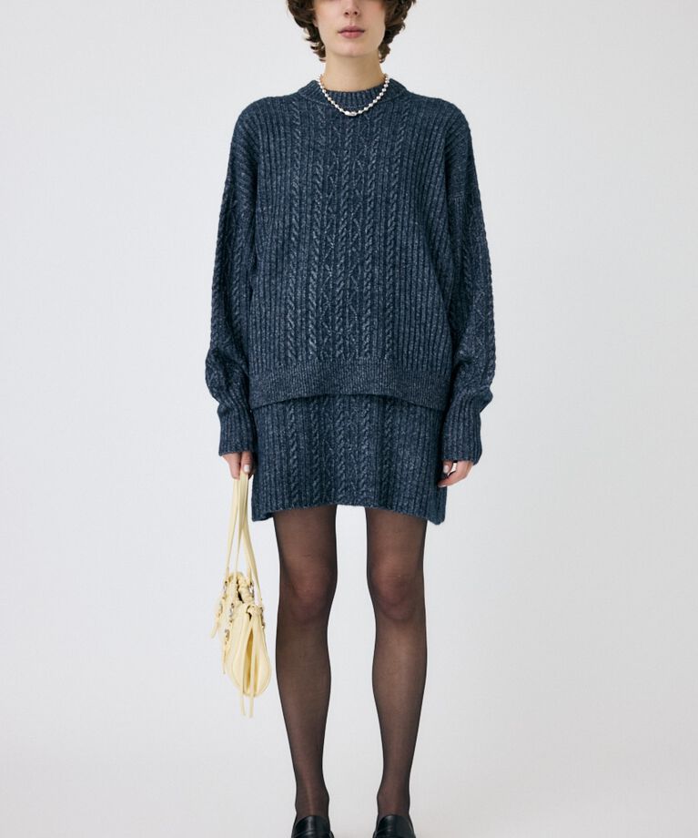 MOUSSY「RIB CABLE ニットトップス」|ニット・セーター|