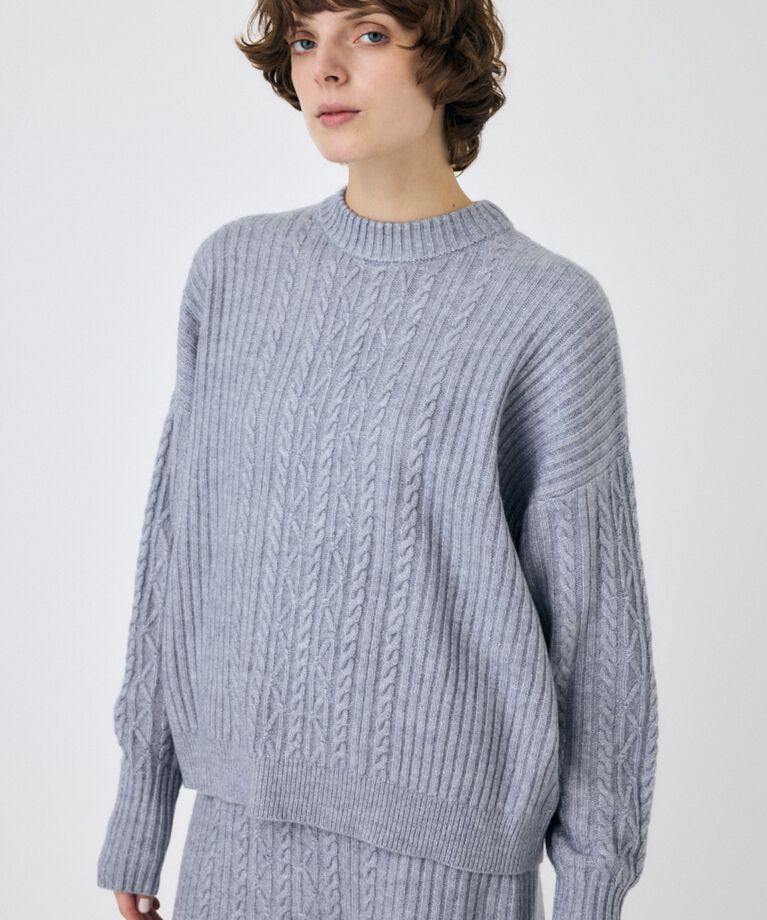 MOUSSY「RIB CABLE ニットトップス」|ニット・セーター|