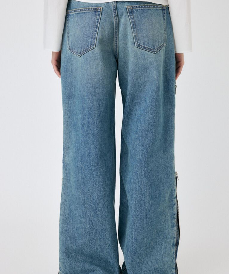 MOUSSY「SIDE ZIP バギー」|デニム|