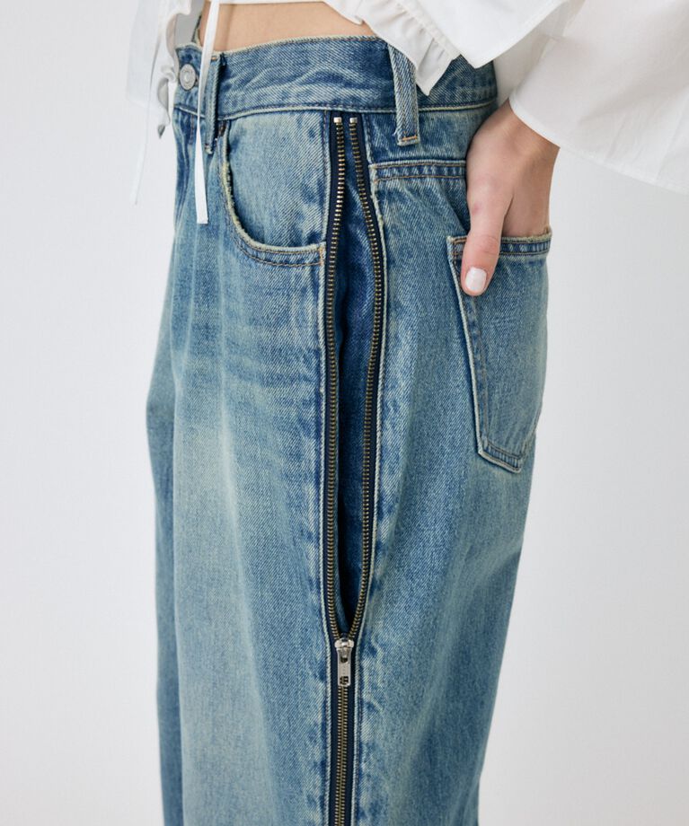 MOUSSY「SIDE ZIP バギー」|デニム|