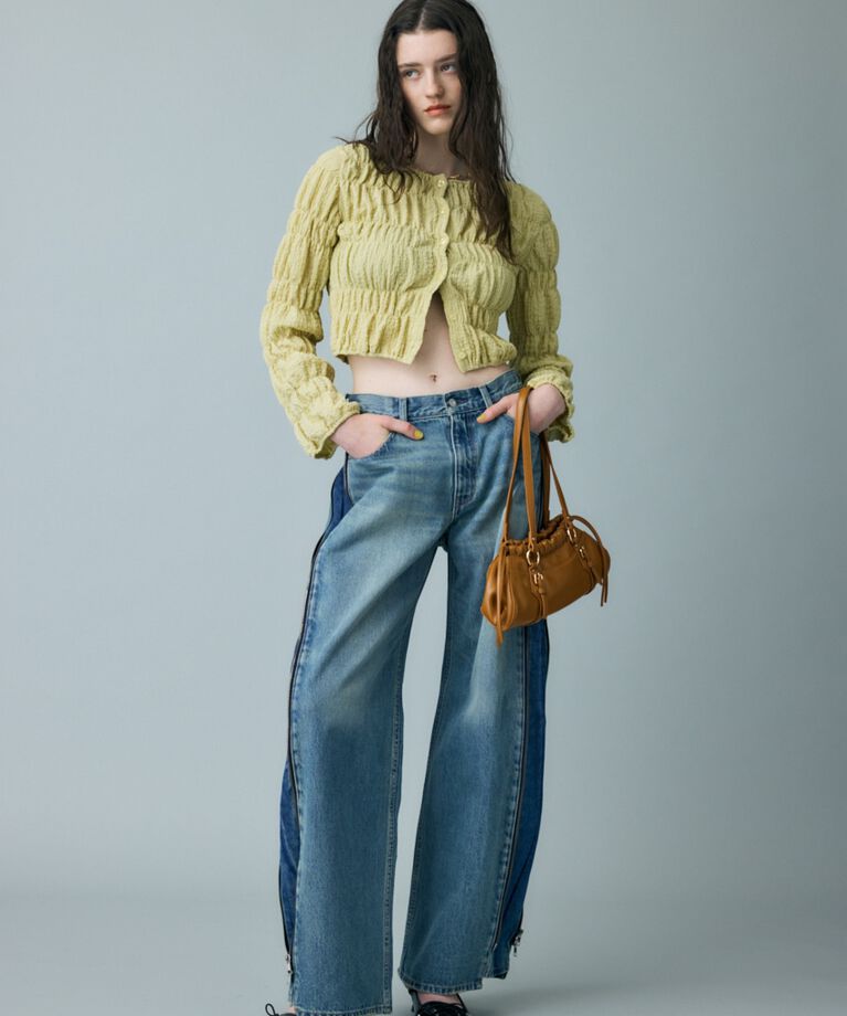 MOUSSY「SIDE ZIP バギー」|デニム|