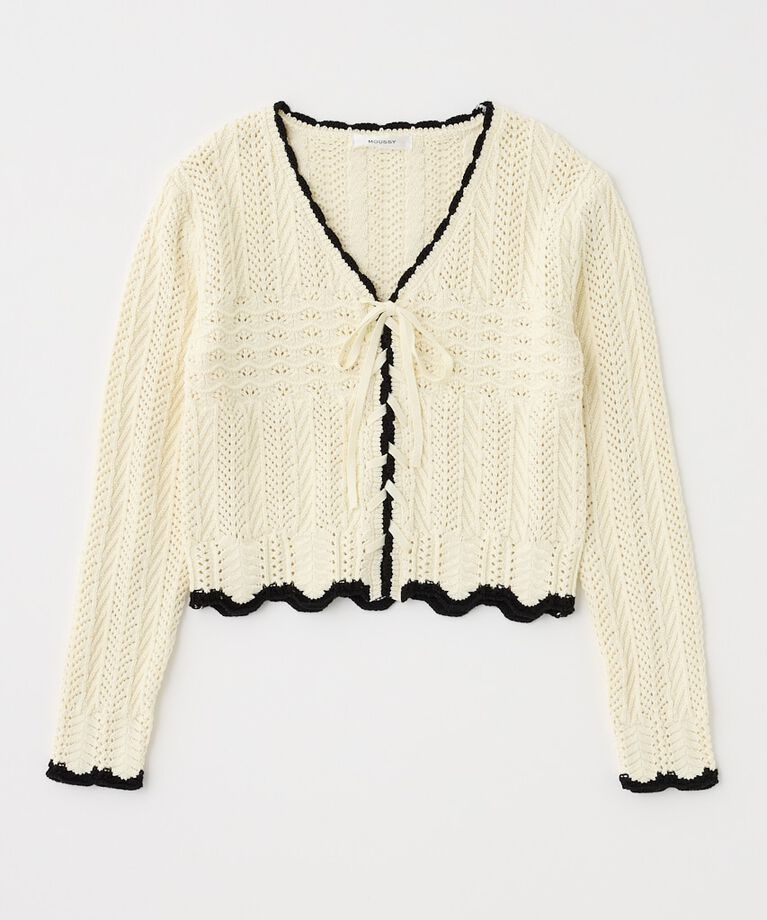 MOUSSY「OPEN STITCH レースアップニット」|ニット・セーター|