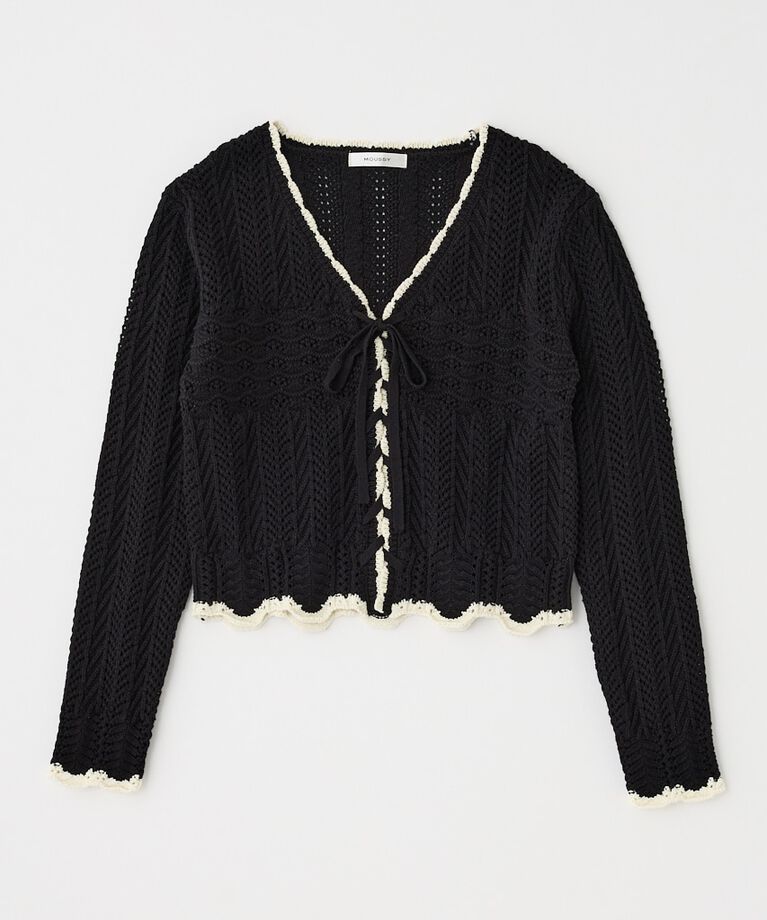 MOUSSY「OPEN STITCH レースアップニット」|ニット・セーター|