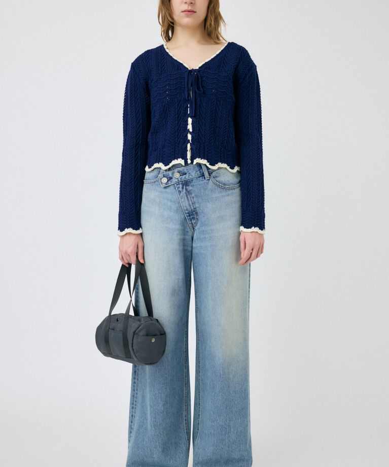 MOUSSY「OPEN STITCH レースアップニット」|ニット・セーター|