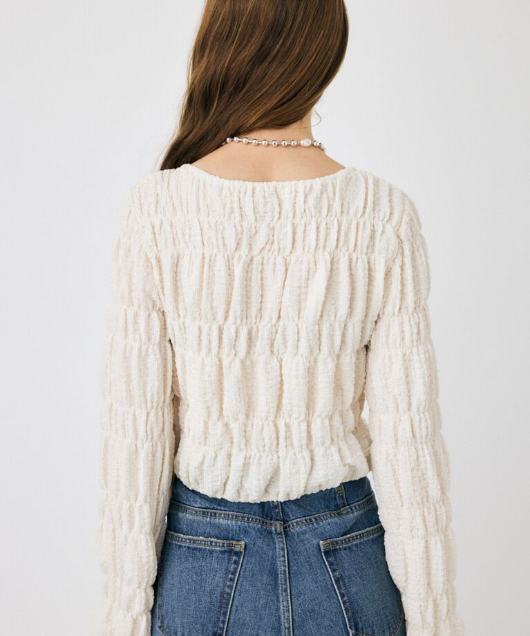 MOUSSY「SHIRRING カーディガン」|Tシャツ・カットソー|
