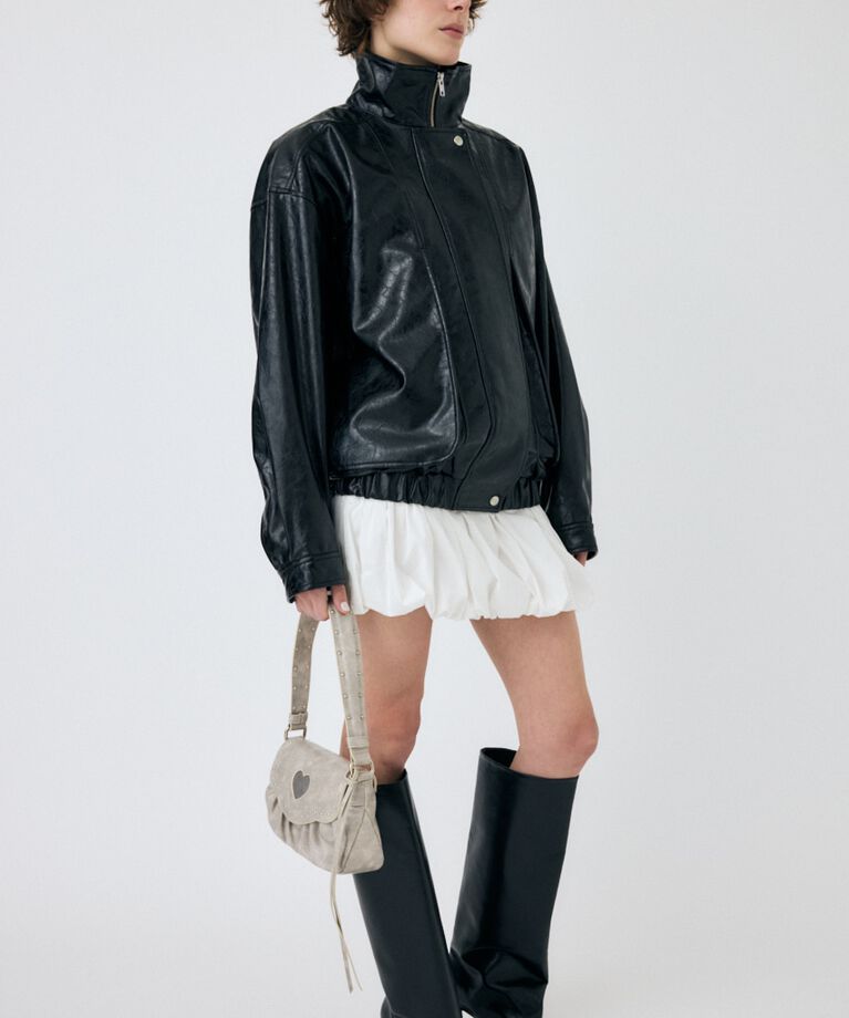 MOUSSY「GLOSSY F/LEATHER ブルゾン」|ブルゾン・スタジャン|