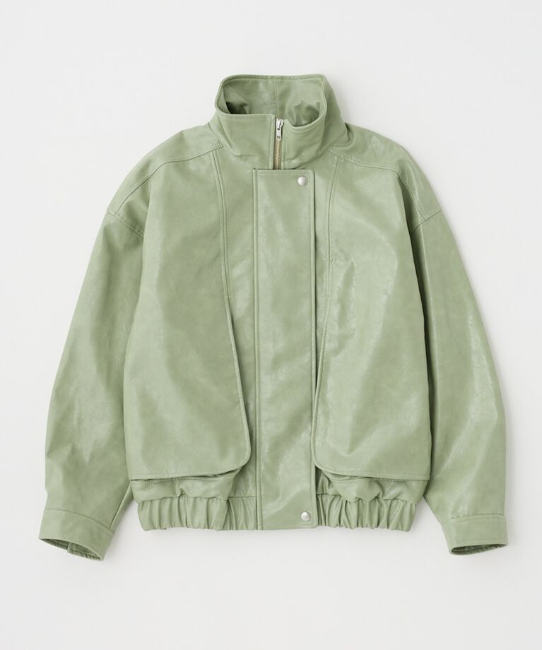 MOUSSY「GLOSSY F/LEATHER ブルゾン」|ブルゾン・スタジャン|