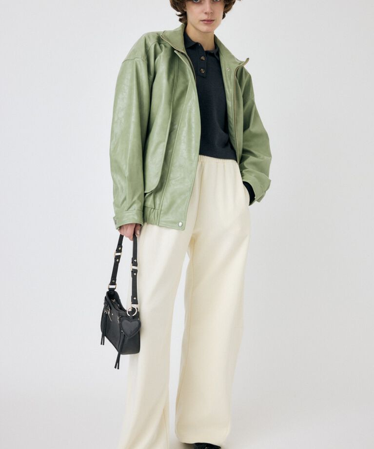 MOUSSY「GLOSSY F/LEATHER ブルゾン」|ブルゾン・スタジャン|