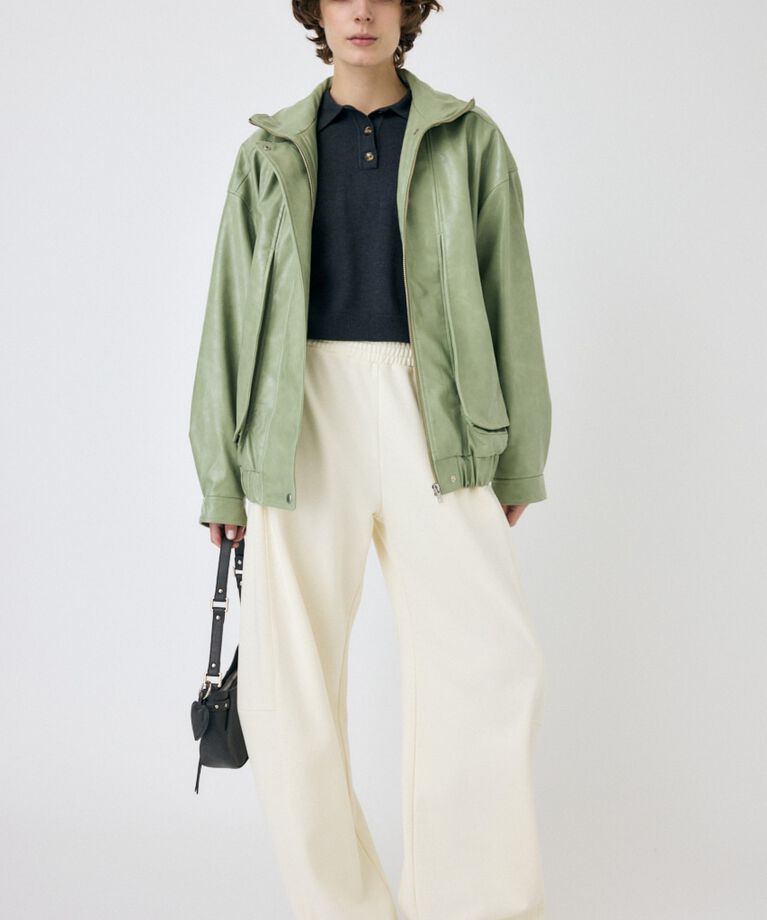 MOUSSY「GLOSSY F/LEATHER ブルゾン」|ブルゾン・スタジャン|