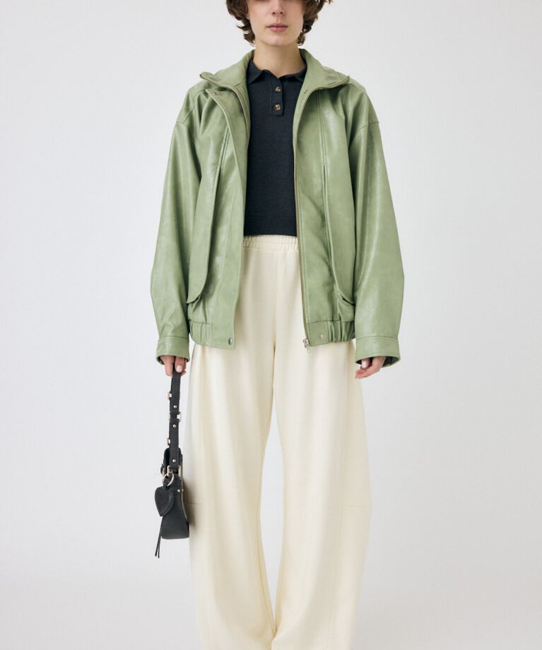 MOUSSY「GLOSSY F/LEATHER ブルゾン」|ブルゾン・スタジャン|