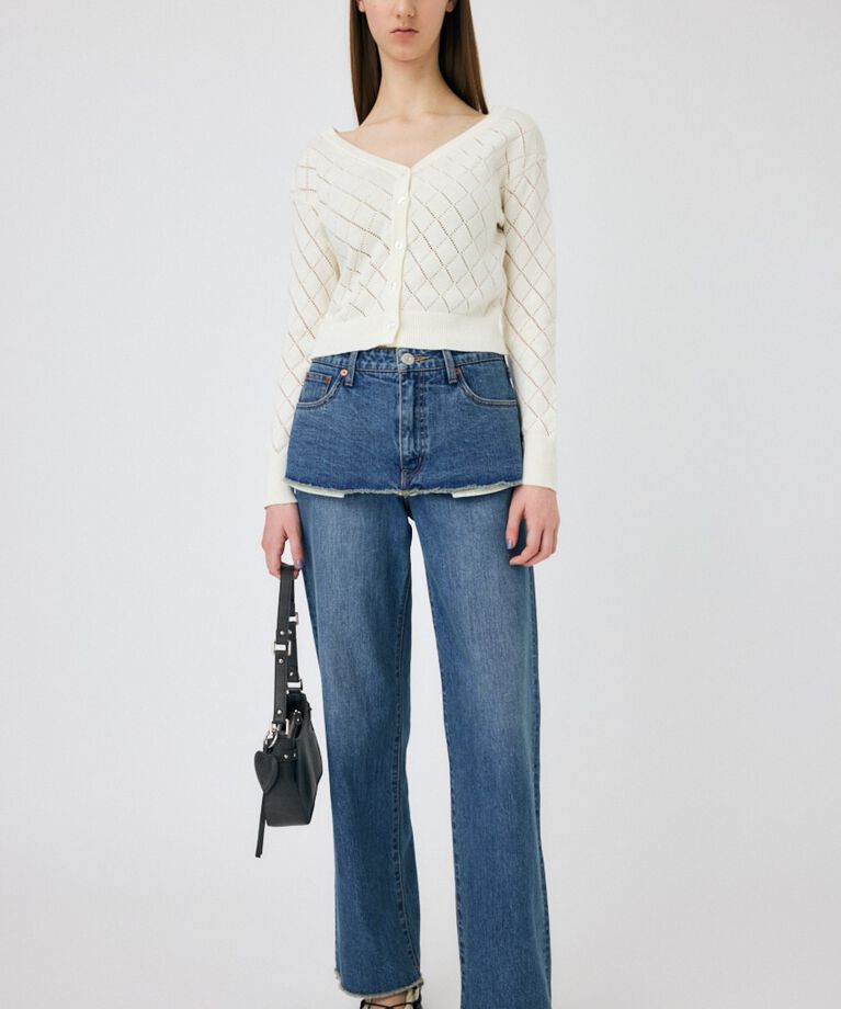 MOUSSY「EYELET ニットカーディガン」|ニット・セーター|