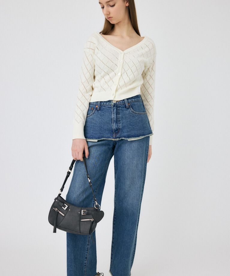 MOUSSY「EYELET ニットカーディガン」|ニット・セーター|