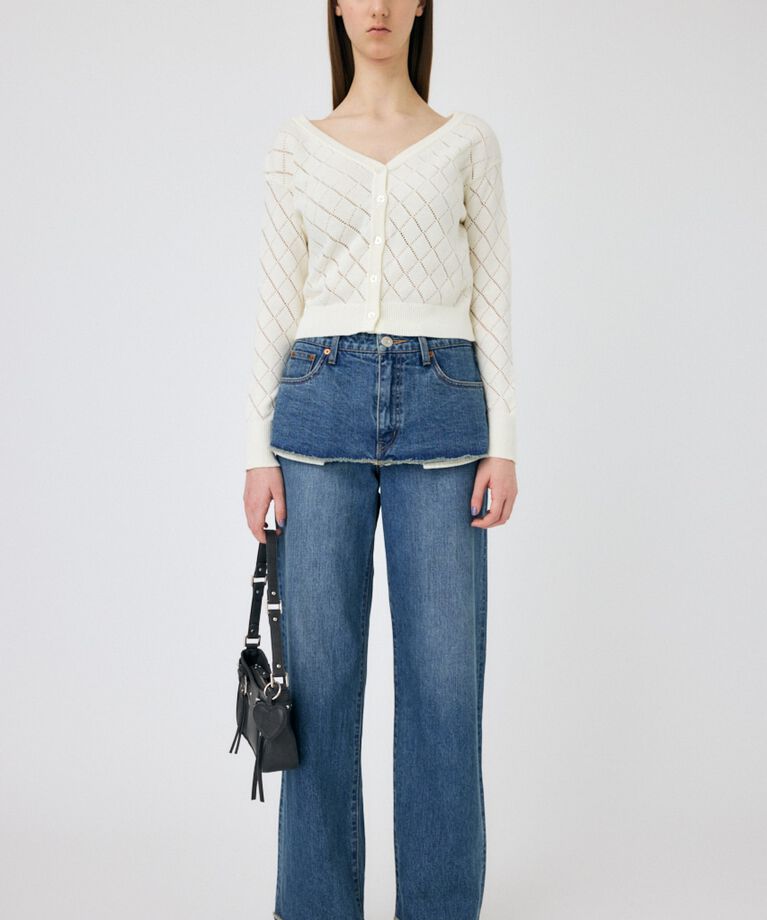 MOUSSY「EYELET ニットカーディガン」|ニット・セーター|