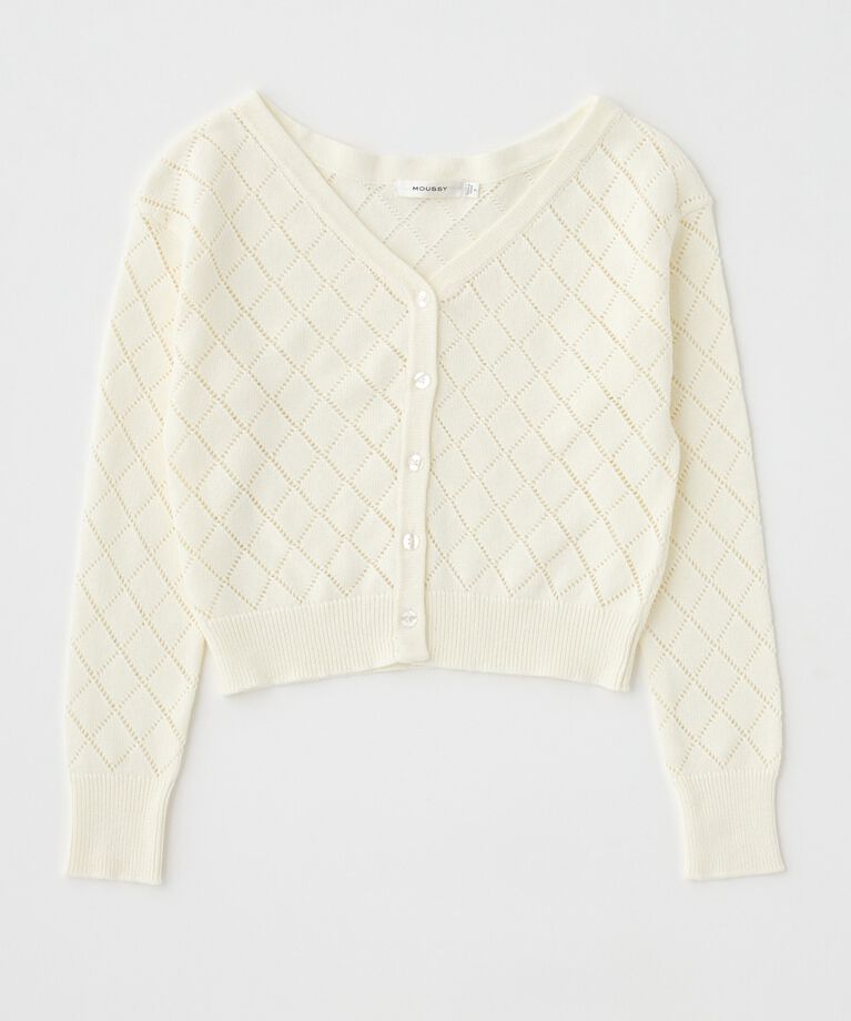 MOUSSY「EYELET ニットカーディガン」|ニット・セーター|