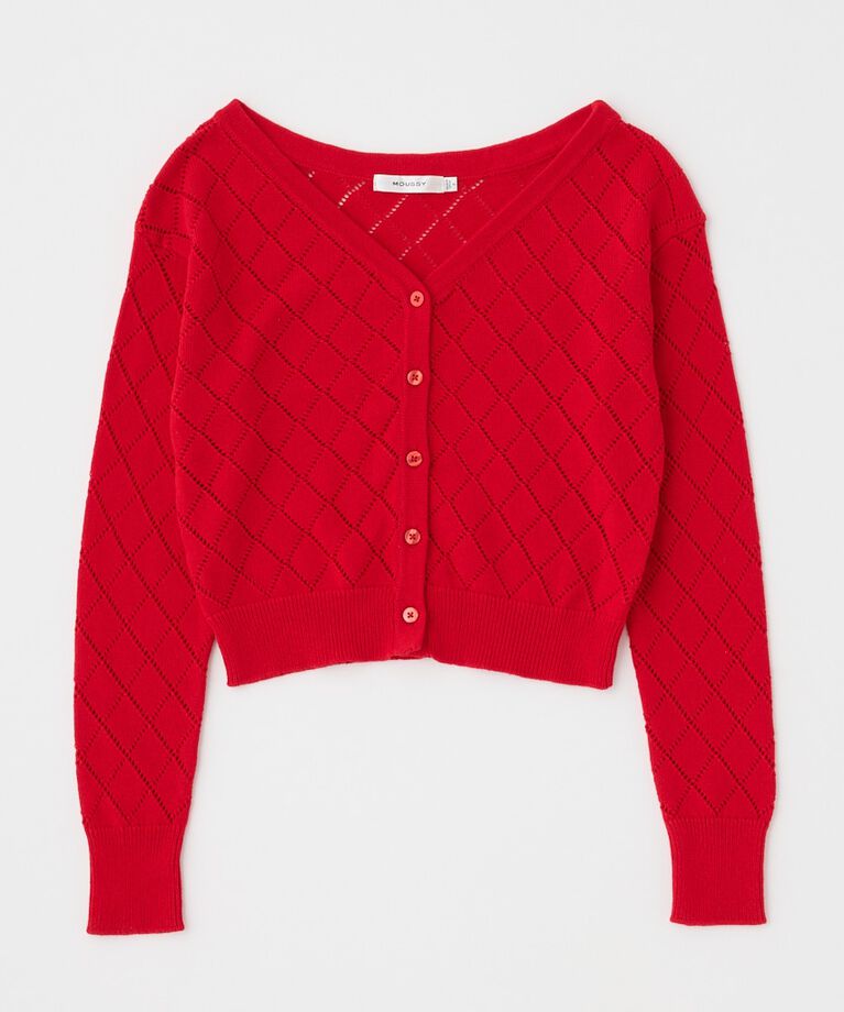 MOUSSY「EYELET ニットカーディガン」|ニット・セーター|
