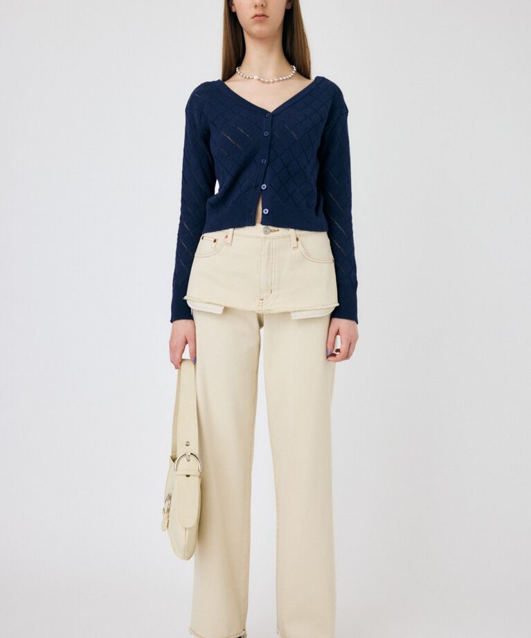 MOUSSY「EYELET ニットカーディガン」|ニット・セーター|