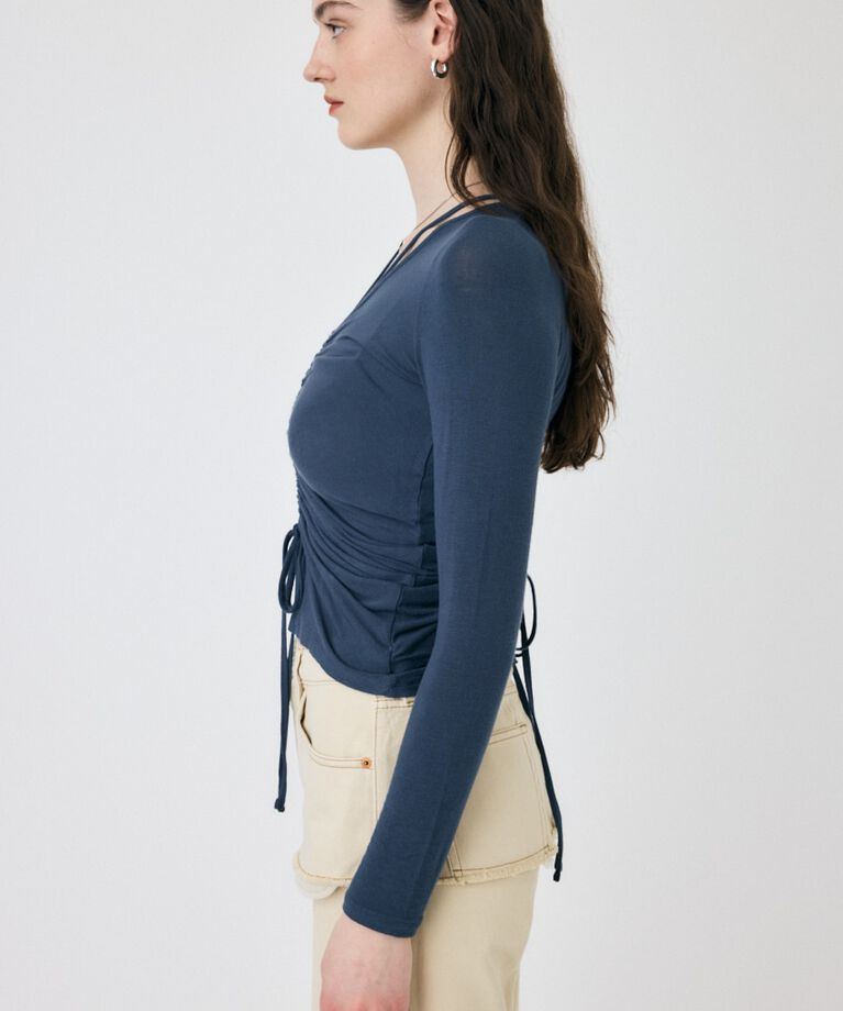 MOUSSY「FRONT GATHER ロングスリーブトップス」|Tシャツ・カットソー|
