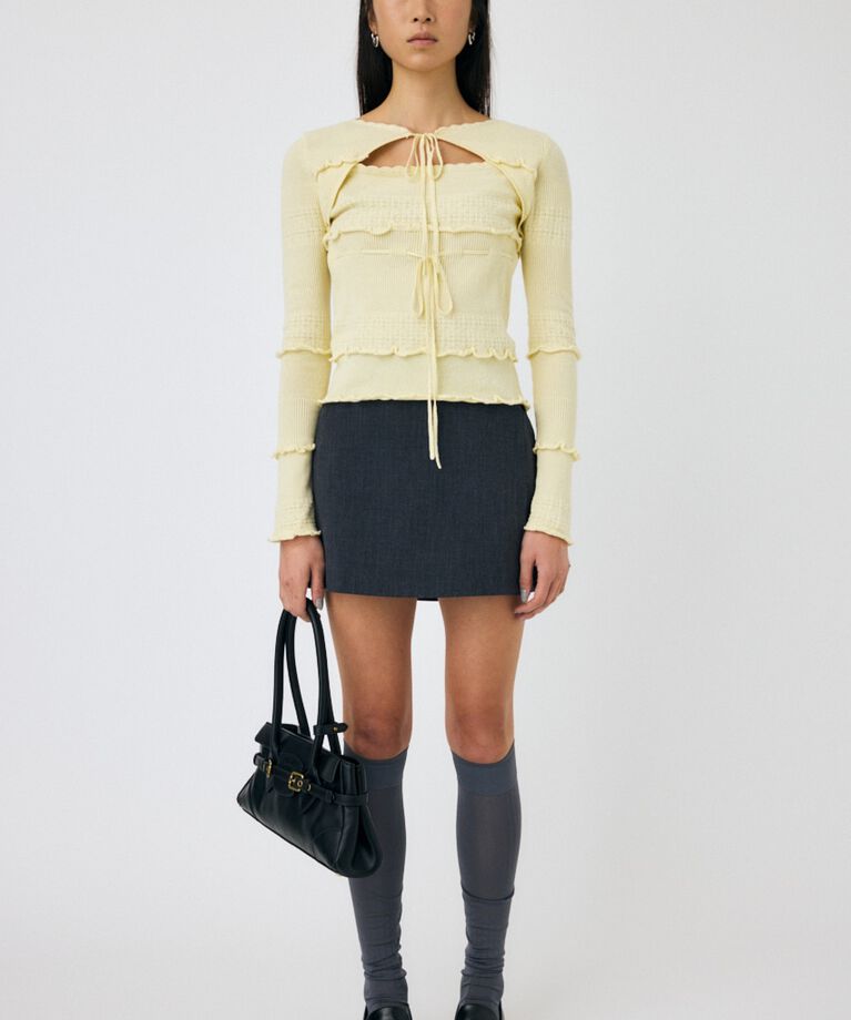 MOUSSY「BOW DESIGN ニットトップス」|ニット・セーター|