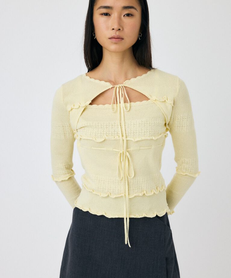 MOUSSY「BOW DESIGN ニットトップス」|ニット・セーター|