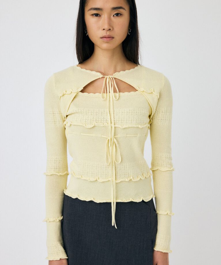 MOUSSY「BOW DESIGN ニットトップス」|ニット・セーター|