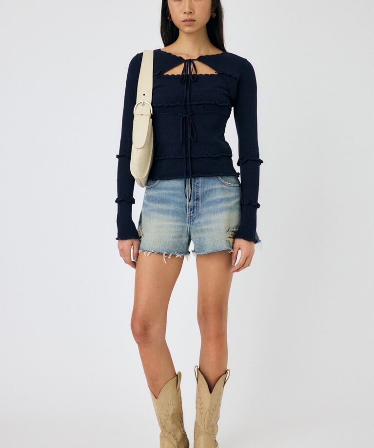 MOUSSY「BOW DESIGN ニットトップス」|ニット・セーター|