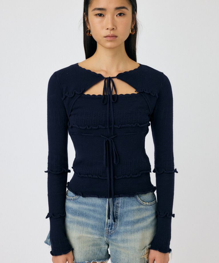 MOUSSY「BOW DESIGN ニットトップス」|ニット・セーター|