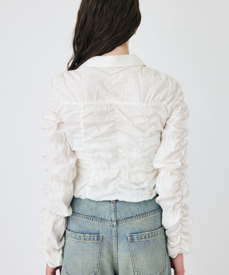 MOUSSY「FRONT TIE SHIRRING シャツ」|シャツ・ブラウス|