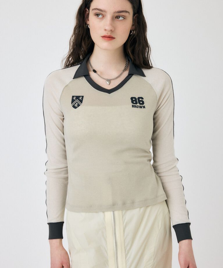 MOUSSY「SHEER GAME シャツ」|Tシャツ・カットソー|L/BEG1