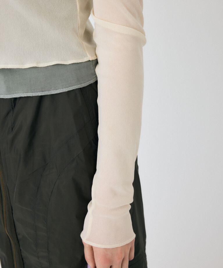MOUSSY「SHEER LAYERED ロングスリーブTシャツ」|Tシャツ・カットソー|