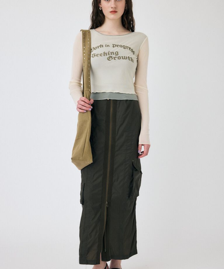 MOUSSY「SHEER LAYERED ロングスリーブTシャツ」|Tシャツ・カットソー|