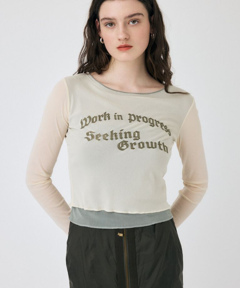 MOUSSY「SHEER LAYERED ロングスリーブTシャツ」|Tシャツ・カットソー|