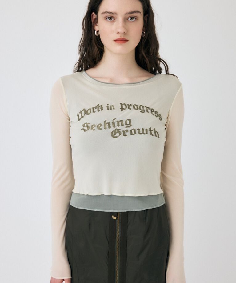 MOUSSY「SHEER LAYERED ロングスリーブTシャツ」|Tシャツ・カットソー|
