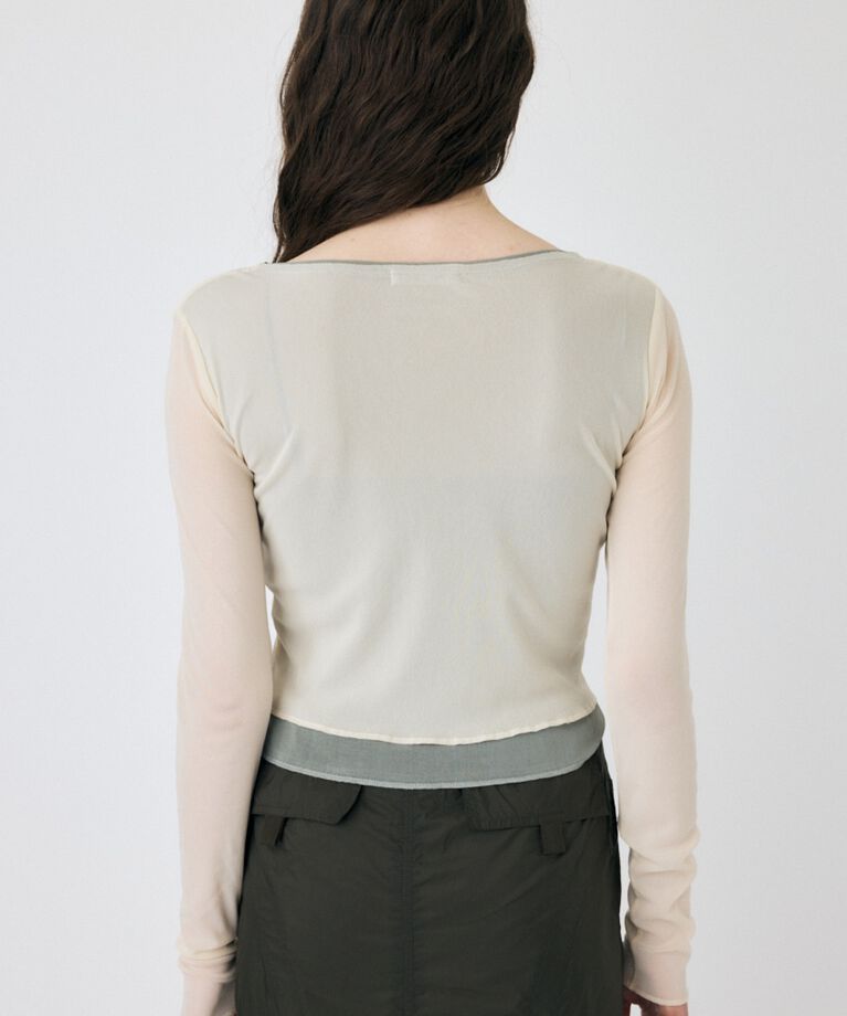 MOUSSY「SHEER LAYERED ロングスリーブTシャツ」|Tシャツ・カットソー|