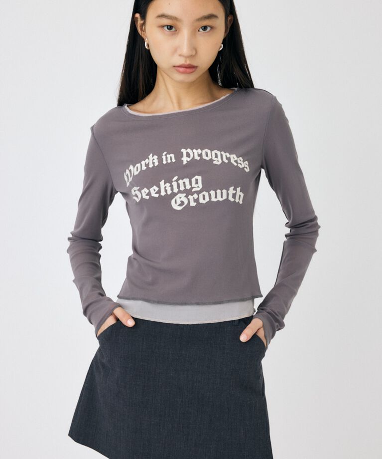 MOUSSY「SHEER LAYERED ロングスリーブTシャツ」|Tシャツ・カットソー|