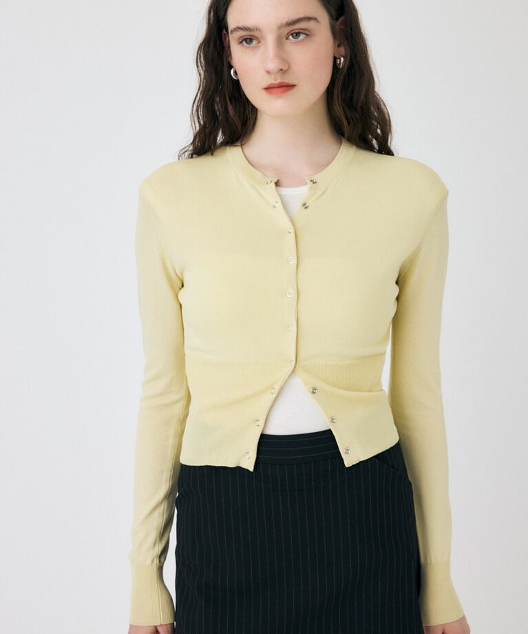 MOUSSY「WAIST SWITCHING カーディガン」|カーディガン|L/YEL1