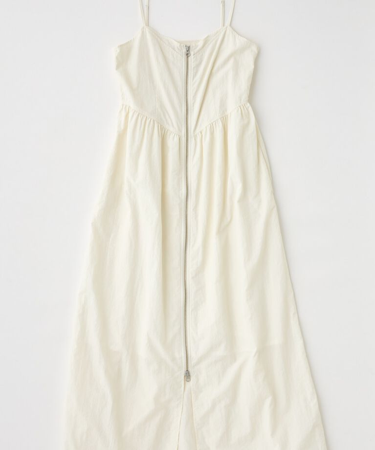 MOUSSY「FRONT ZIP NYLON キャミドレス」|ワンピース|O/WHT1