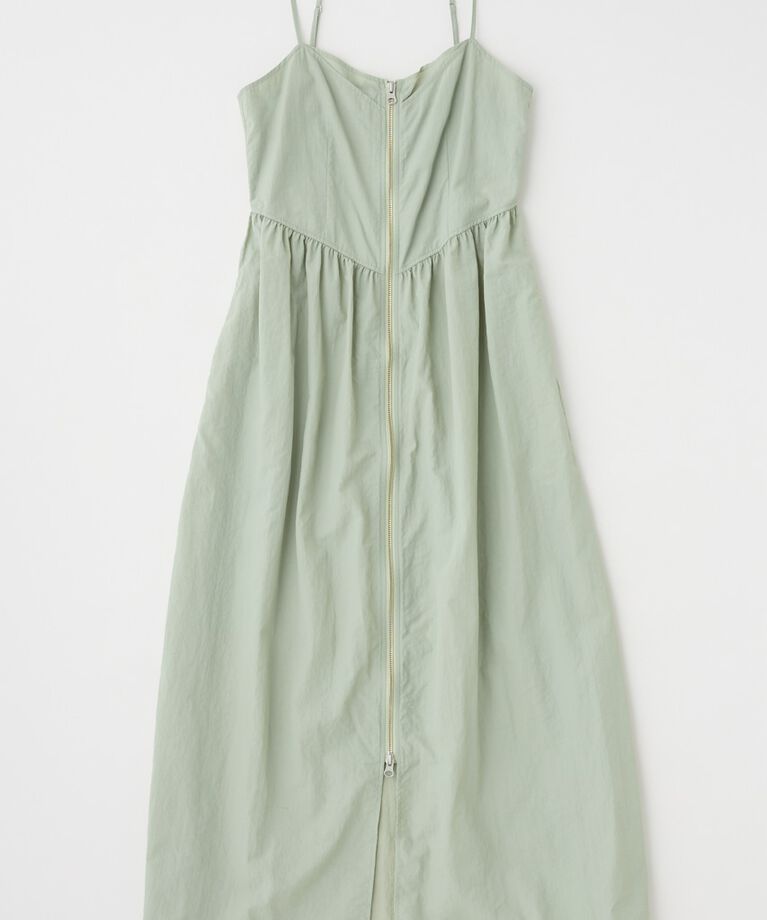 MOUSSY「FRONT ZIP NYLON キャミドレス」|ワンピース|