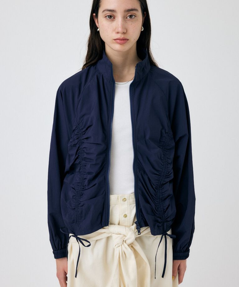 MOUSSY「RIBBON GATHER NYLON ジャケット」|ブルゾン・スタジャン|