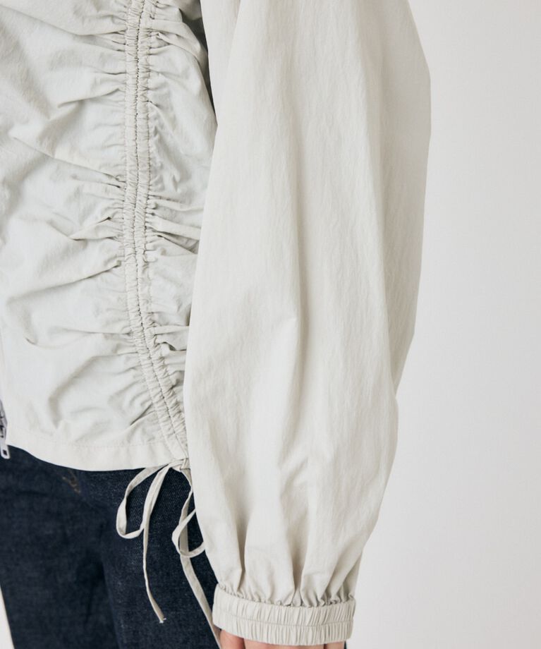 MOUSSY「RIBBON GATHER NYLON ジャケット」|ブルゾン・スタジャン|