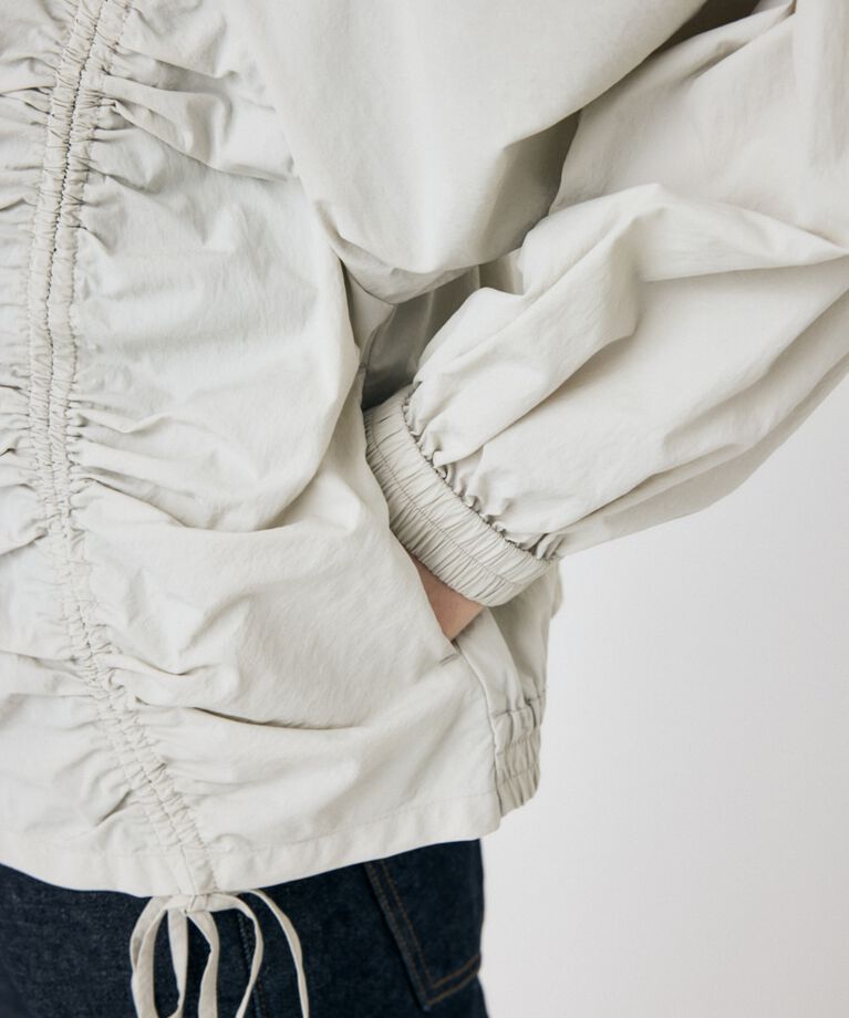 MOUSSY「RIBBON GATHER NYLON ジャケット」|ブルゾン・スタジャン|
