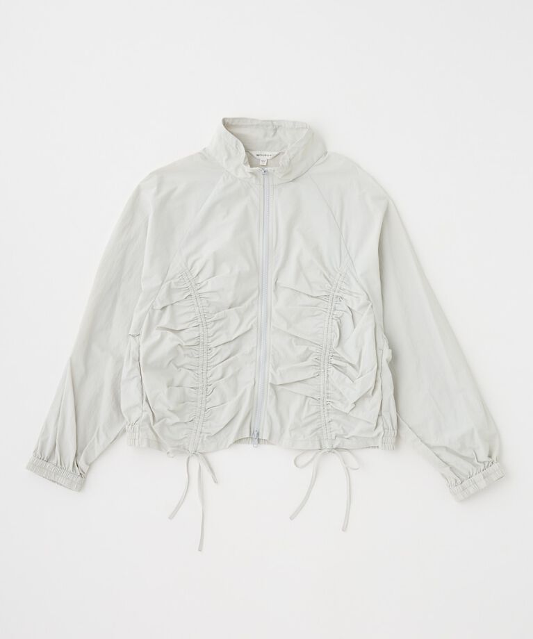 MOUSSY「RIBBON GATHER NYLON ジャケット」|ブルゾン・スタジャン|